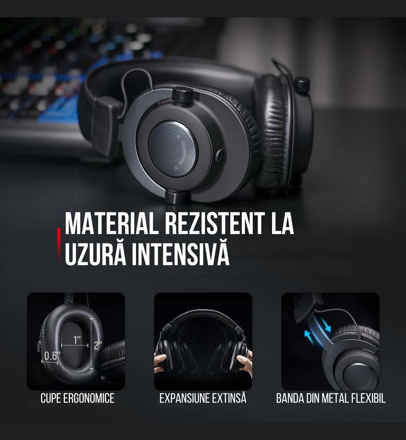 Căști Profesionale FIFINE H8 - Gaming & Studio, Drivere 50mm, Dual 3.5mm/6.35mm, Izolare Pasivă Zgomot