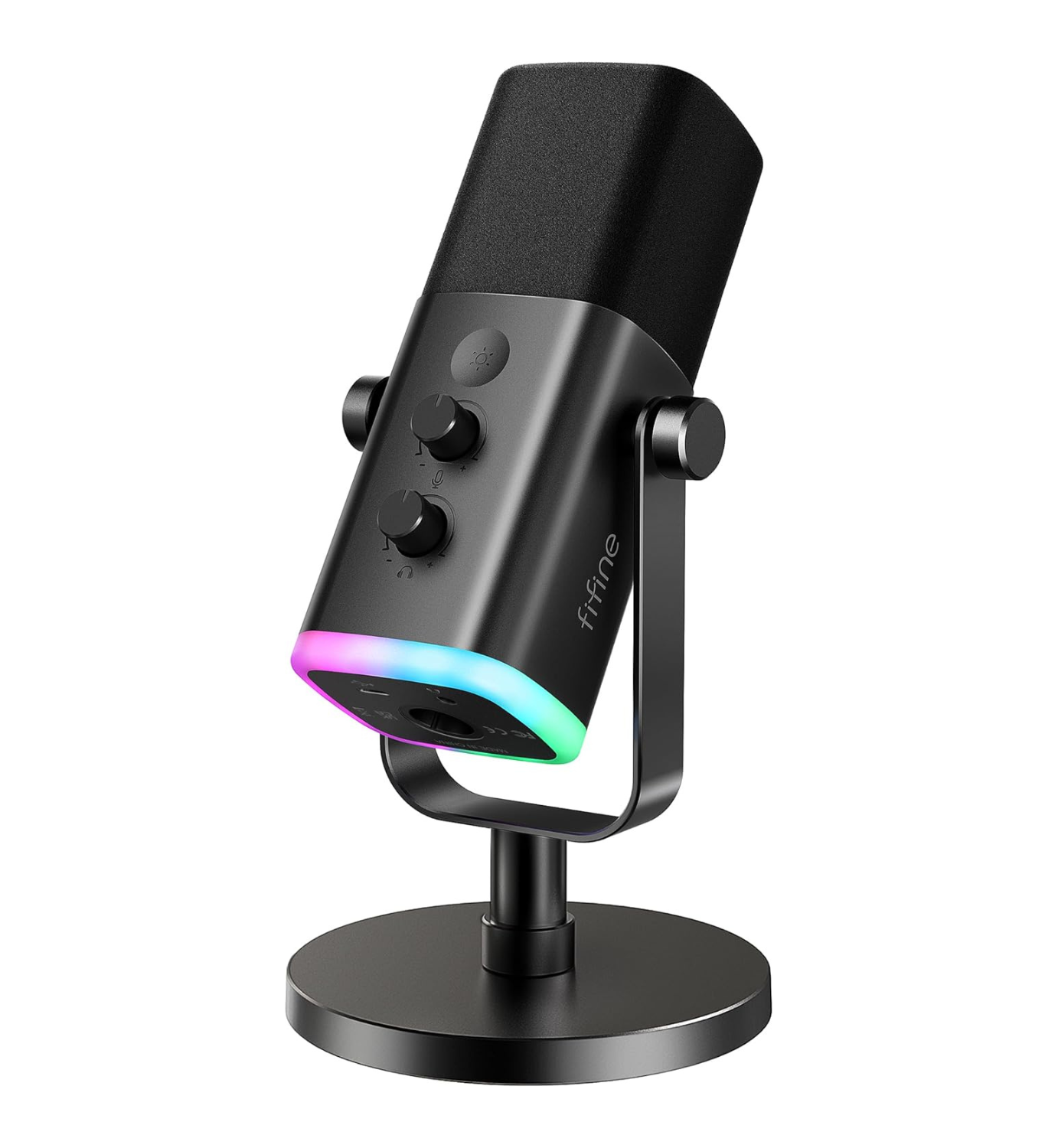 Microfon Profesional FIFINE AM8 – Gaming, Podcasting, Streaming, USB & XLR, Iluminare RGB