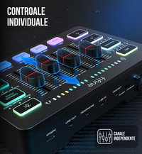 Mixer Audio FIFINE SC3 – XLR, RGB, 48V Phantom, Gaming, Streaming & Podcast