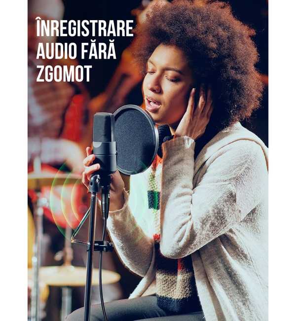 Cablu Audio XLR UGREEN 2m – Cablu Microfon Profesional, Ecranare Triplă, Transmisie Clară a Sunetului