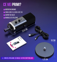 Microfon Profesional FIFINE AM8 – Gaming, Podcasting, Streaming, USB & XLR, Iluminare RGB