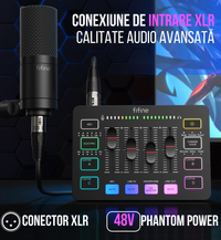 Mixer Audio FIFINE SC3 – XLR, RGB, 48V Phantom, Gaming, Streaming & Podcast